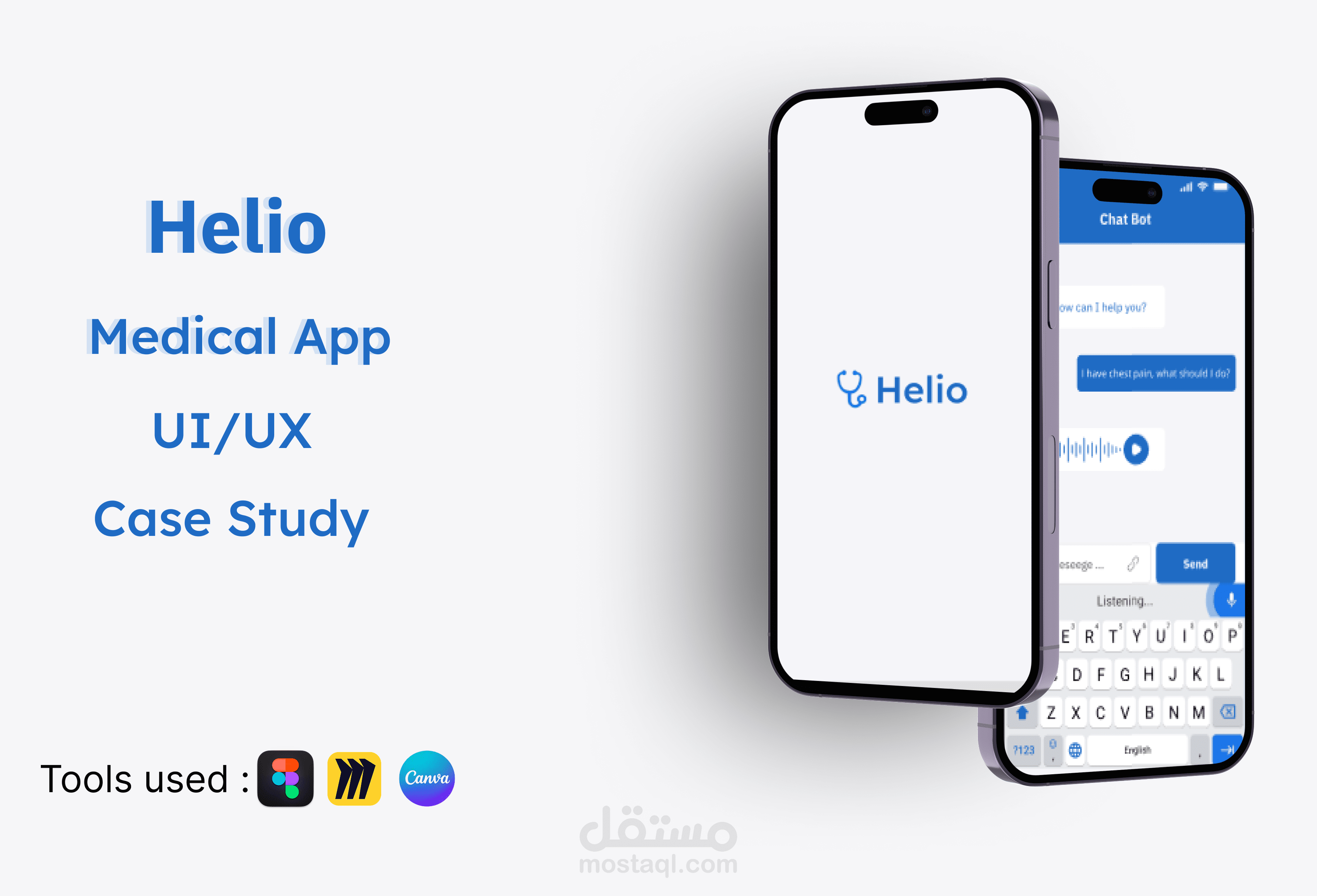 مشروع كامل UI/UX لتطبيق حجز واستشارة طبية
