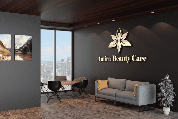 تصميم شعار احترافي و عصري مع هوية بصرية  ( أميرة بيوتي كير    Amira Beauty Care )