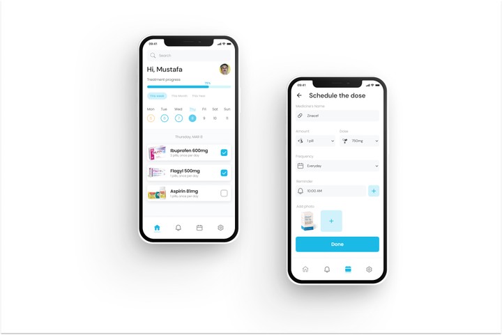 screens for medicine mobile app