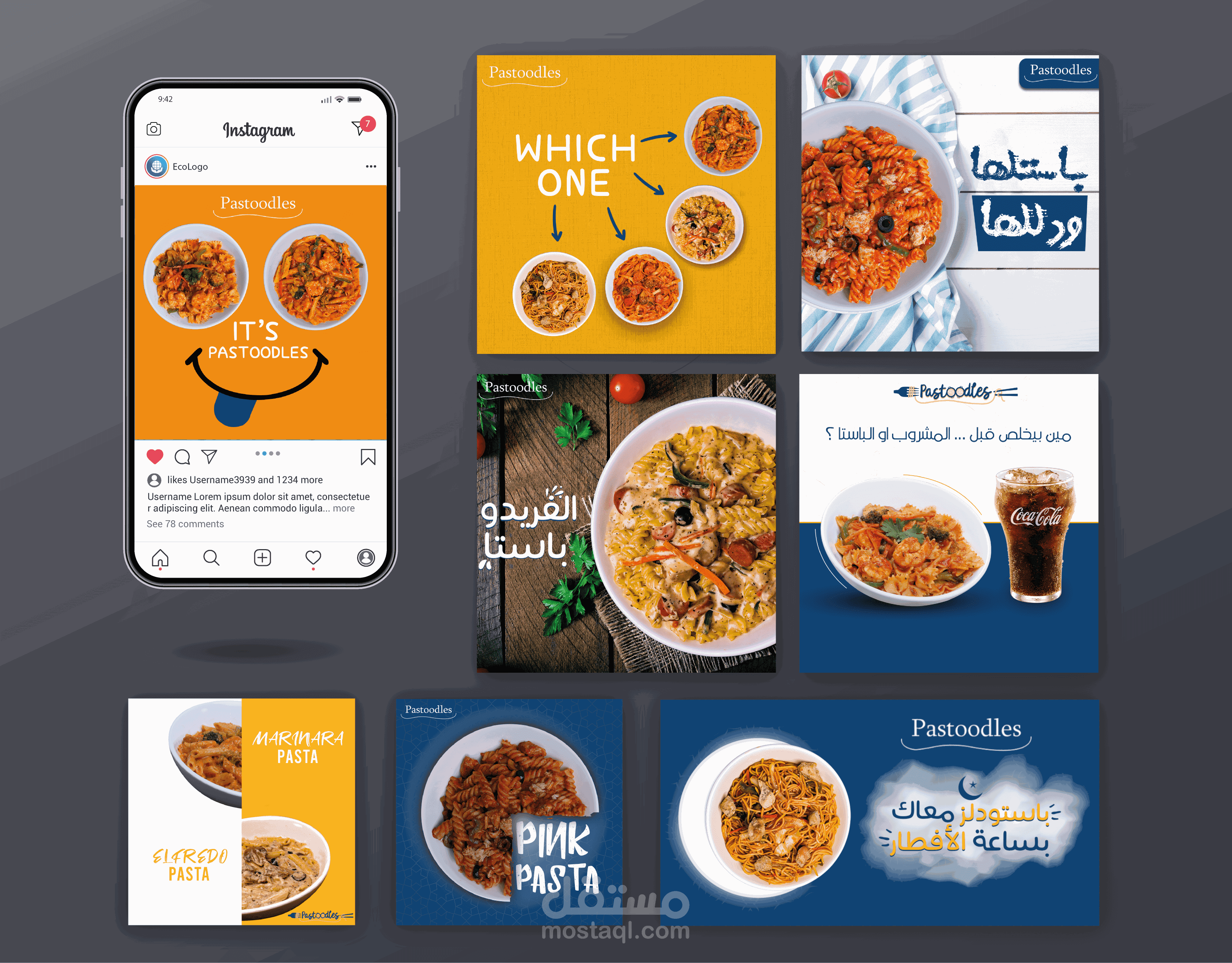 Social media designs for Pasta