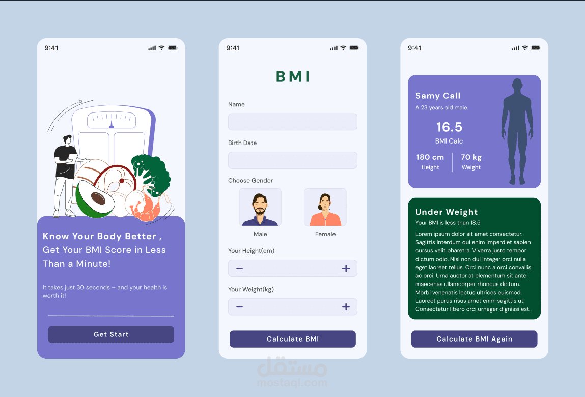 mobile BMI app