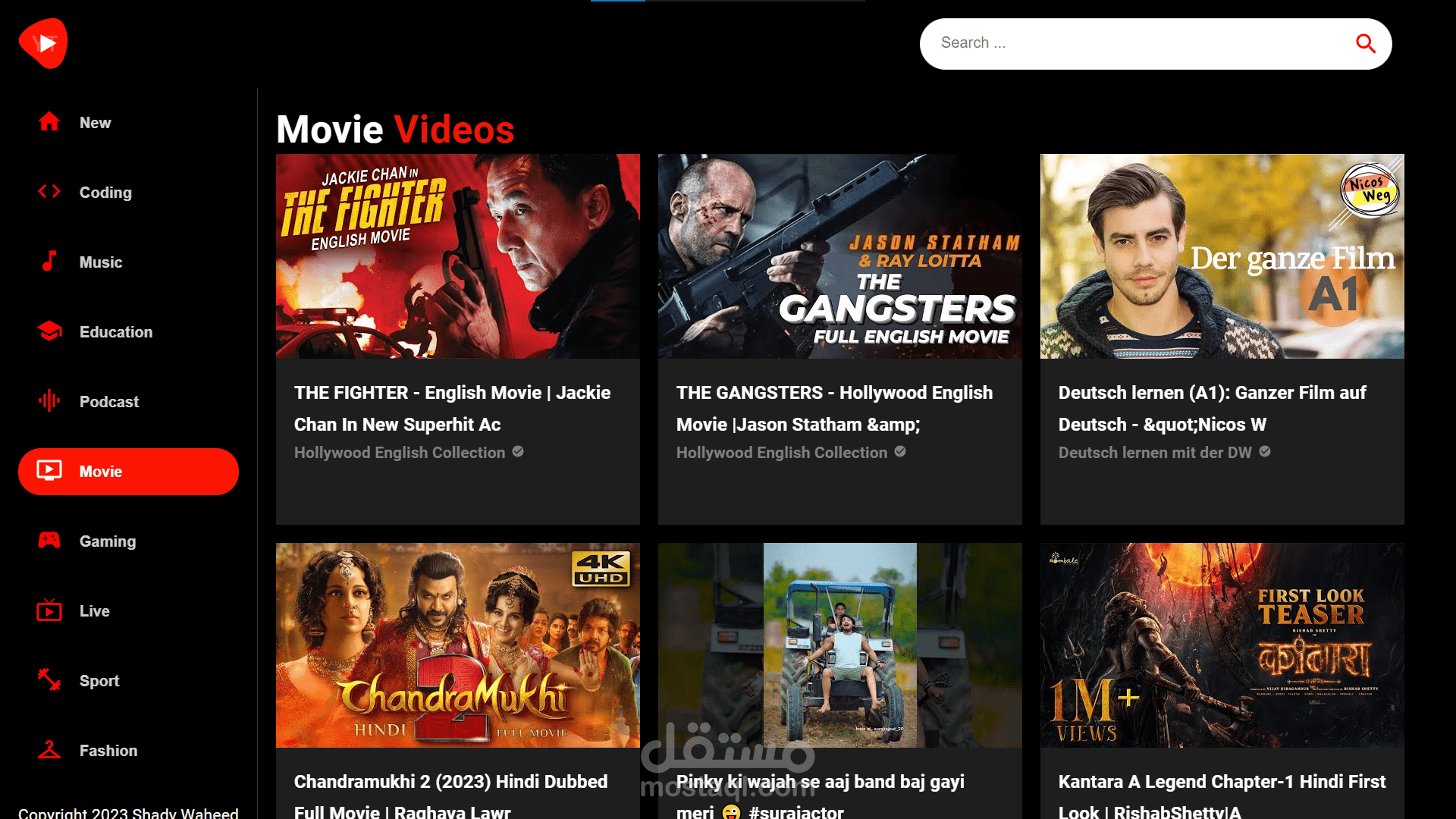 YouTube Clone Website
