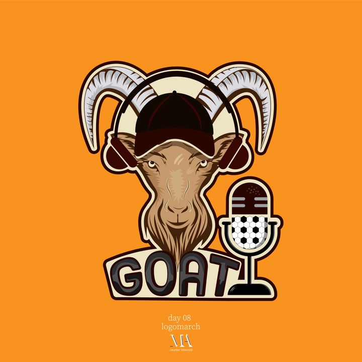 Goat mascot logo sports podcast for football fans