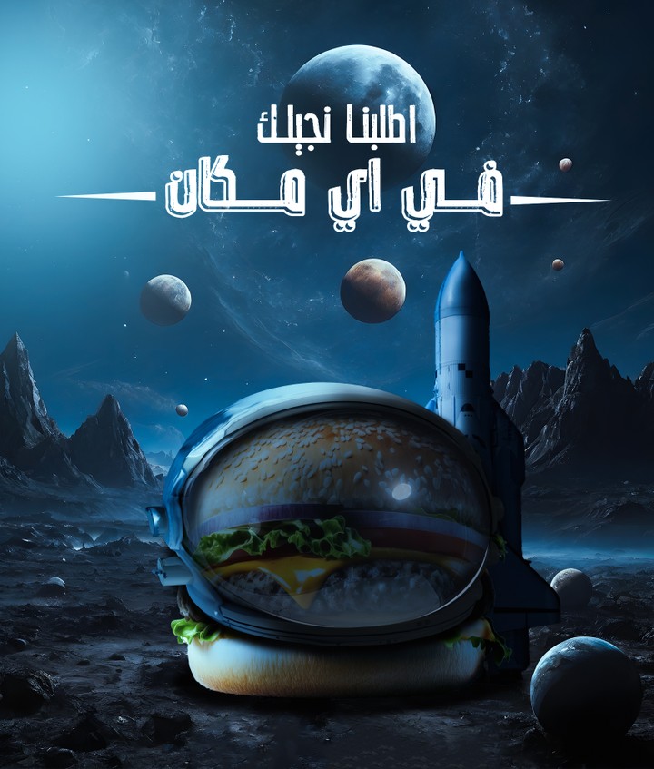 تصميم سوشيال ميديا space burger