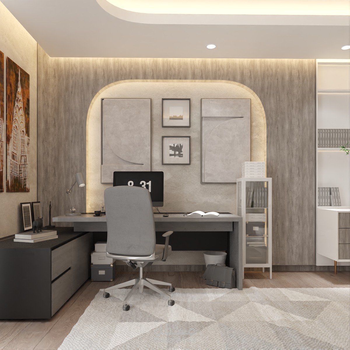 تصميم غرفة مكتب واستراحة
