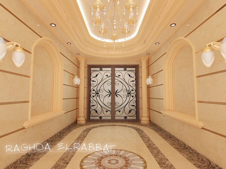 تصميم لمدخل عمارة سكنية كلاسيك