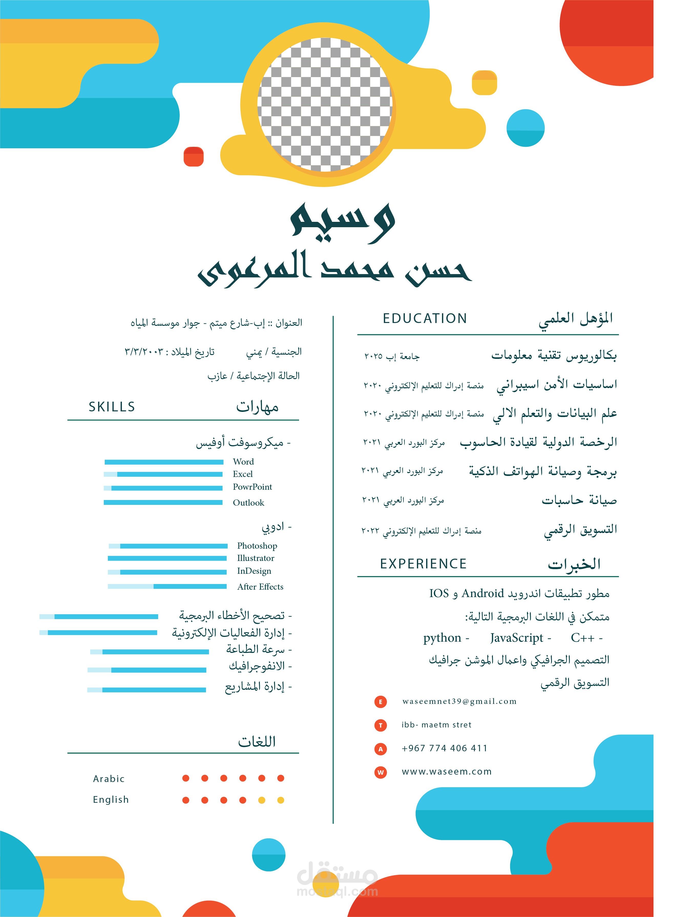 سيرة ذاتية (CV)  إحترافية