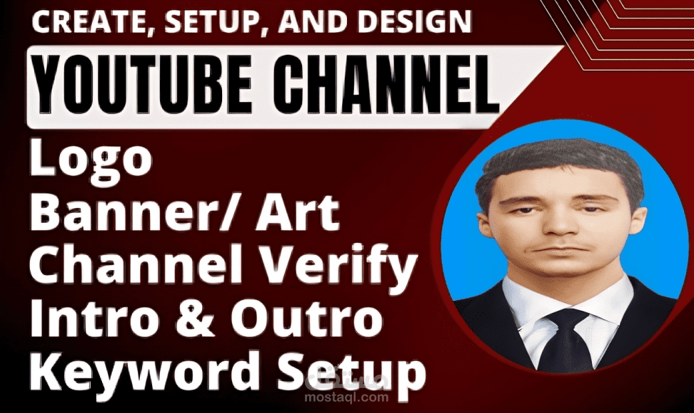 I will create YouTube channel with logo,  banner intro,  outro,  translation