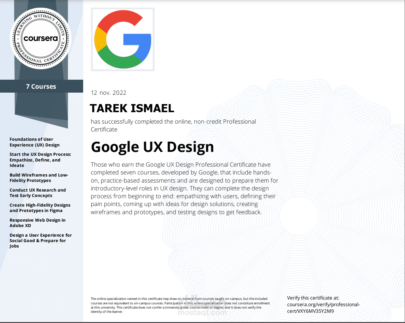 Google UX Design Certificate