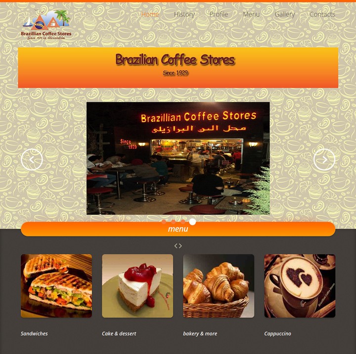 Brazilian Coffee Stores Website Design