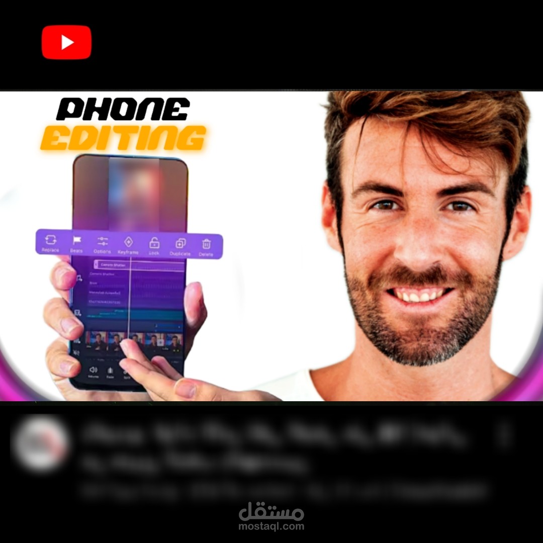 YouTube Thumbnail – Mobile Video Editing Focus