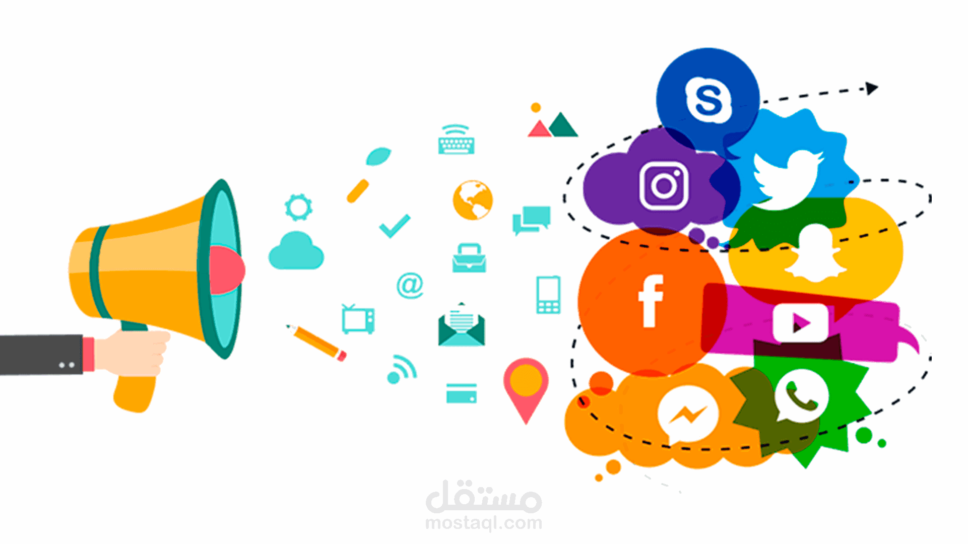 تسويق منتجات ومتاجر على منصات التواصل الاجتماعي  facebook , instagram, youtube, snapchat