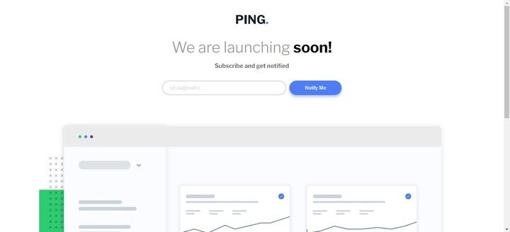 جزء من صفحه هبوط - Ping-coming-soon-page - Landing-Page