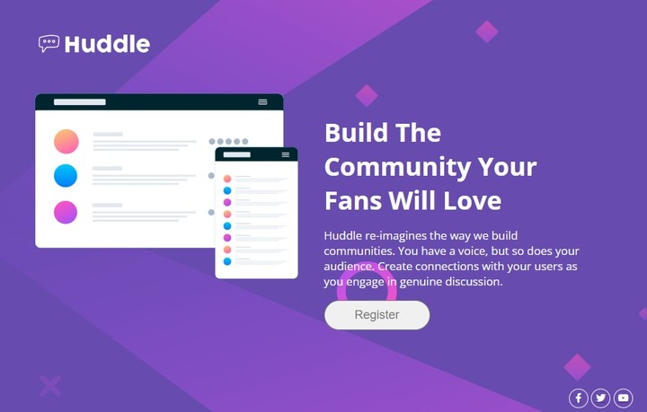 Huddle-landing-page-with-single-introductory-section