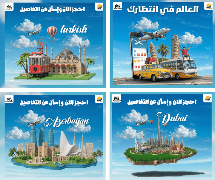 تصميم إعلان ترويجي لمنصة حجز سفر
