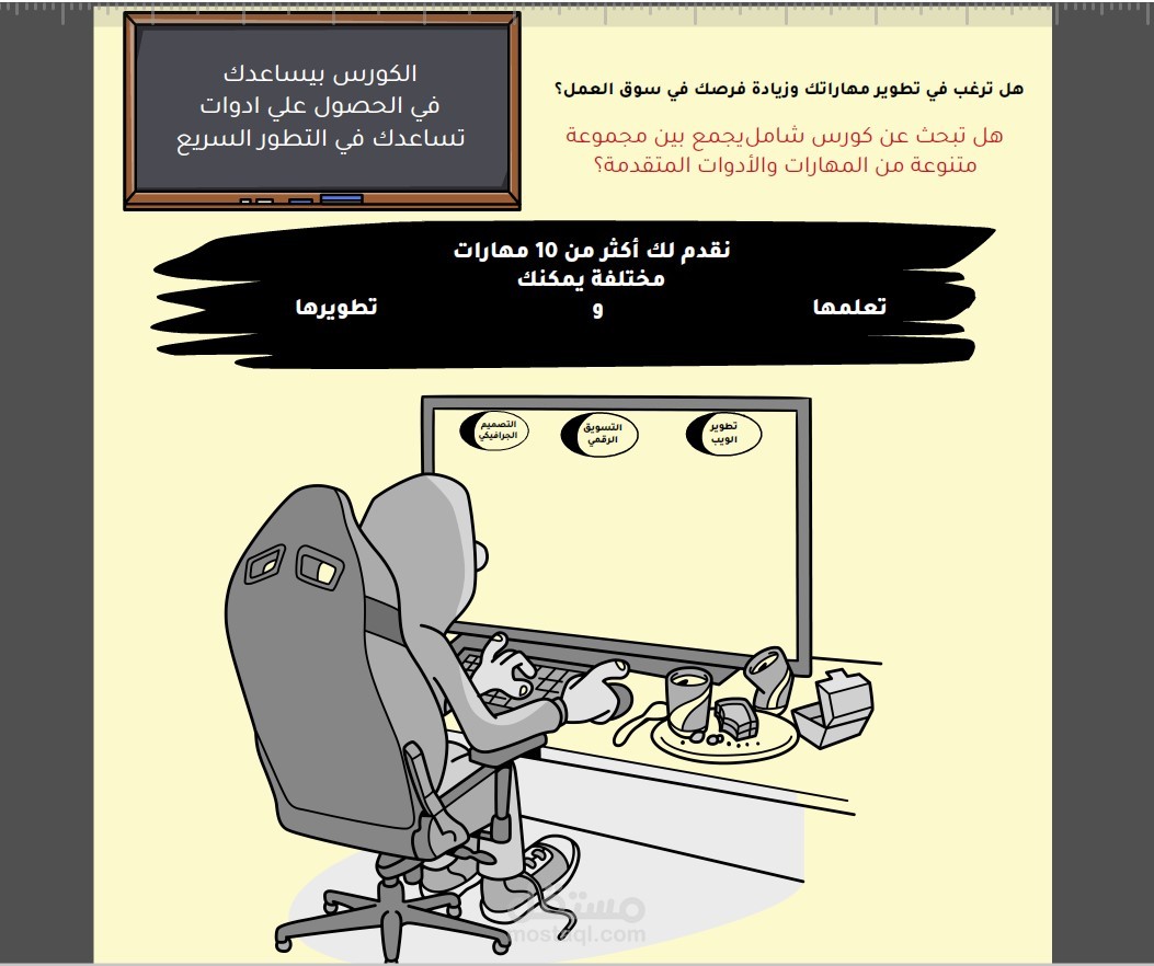 تصميم فيديو وايت بورد للدعايه لمجموعة كورسات