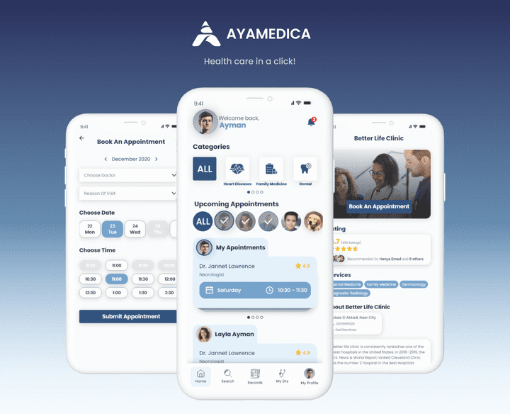 Ayamedica (Medical Application) - UI Design