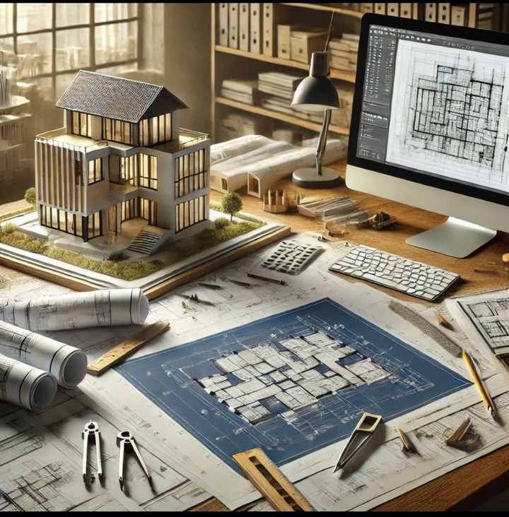 تقسيم معماري_ "Architectural division using AutoCAD software."