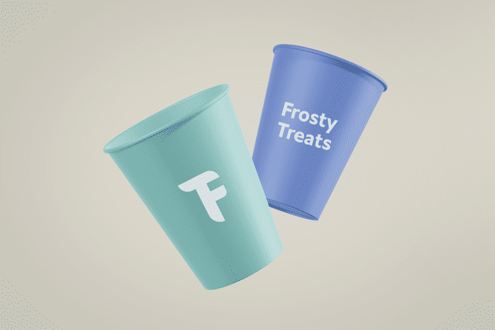 تصميم شعار لمتجر " Frosty Treats " للايس كريم