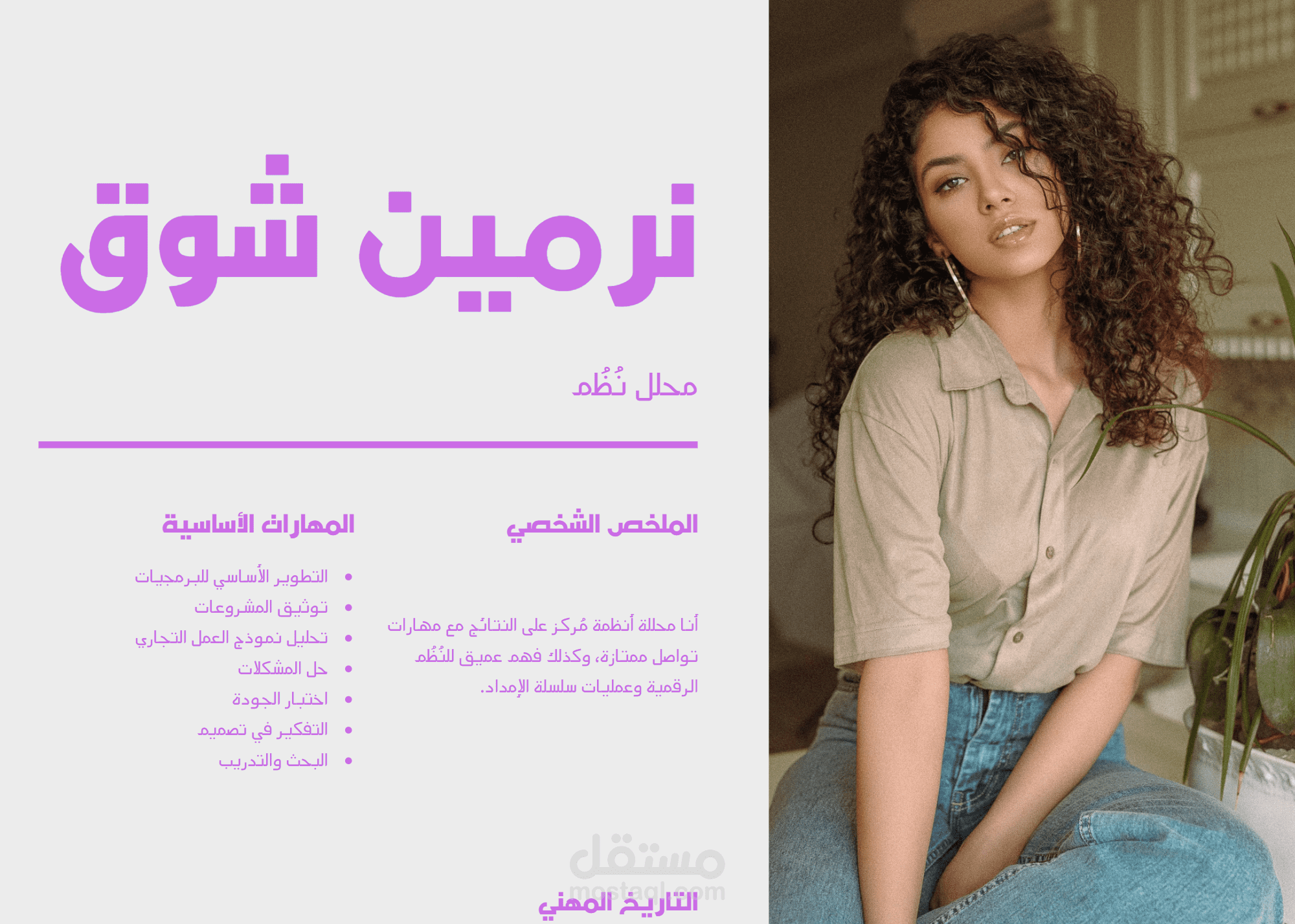 سيرة ذانية احترافية محللة نظم