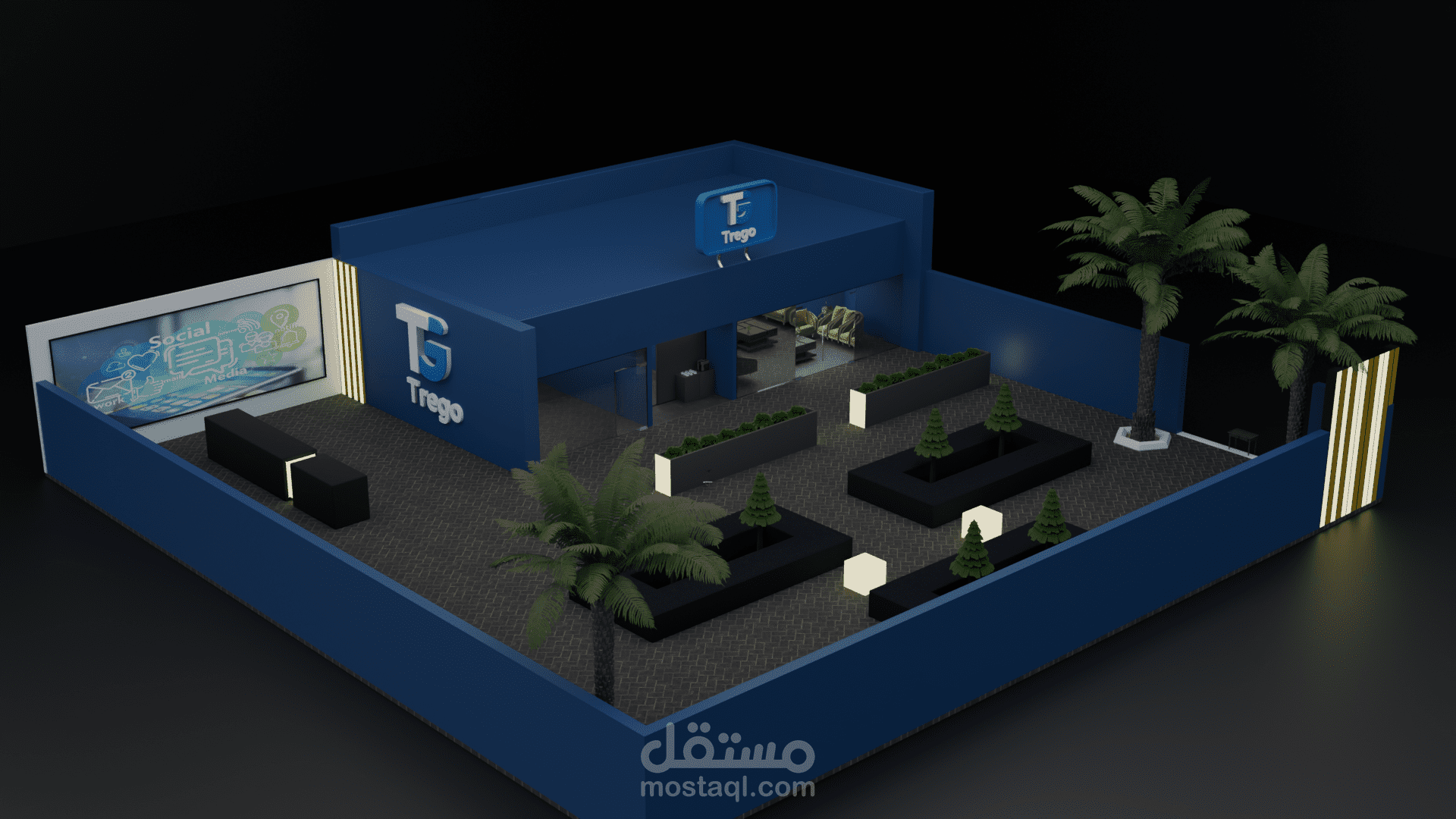 تصميم مشاريع ثلاثية الأبعاد (3D) متكاملة مع مشاهد داخلية