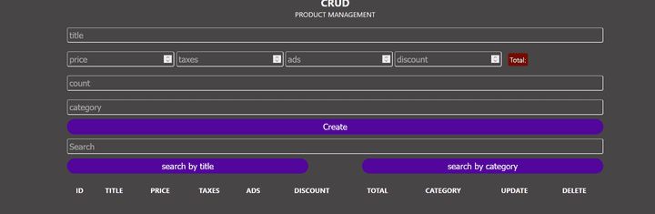 crud products