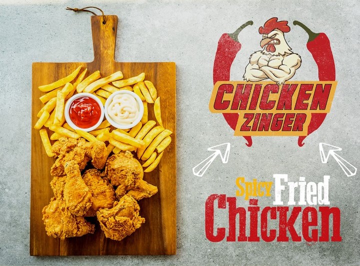 Logo and Visual identity for chicken zinger restaurant