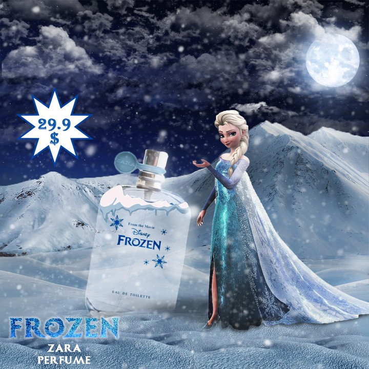 * تصميم اعلان عطر (Frozen Disney Zara brand ) *