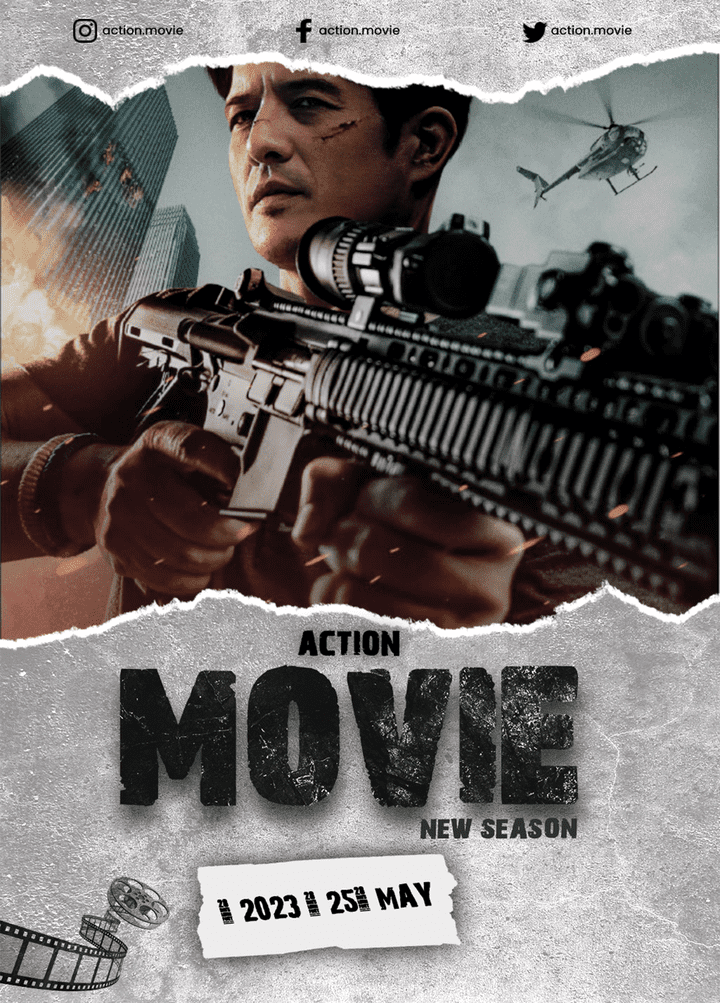 Social media design advertising poster for tv movie