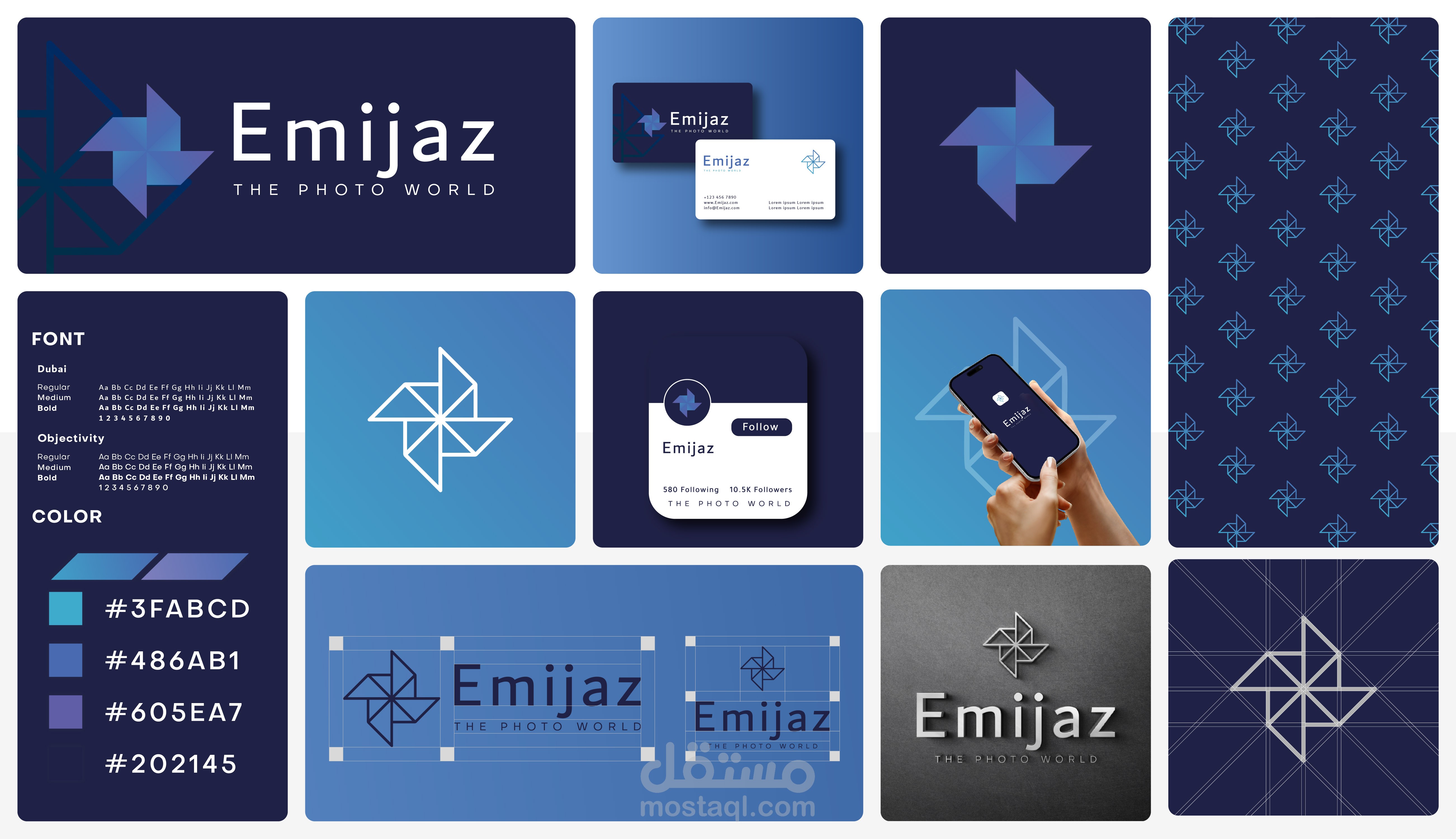 تصميم شعار وهوية بصرية احترافية لمتجر Emijaz المتخصص في الطباعة الفنية