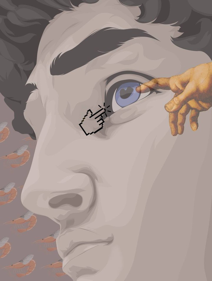 Michelangelo's David illustration