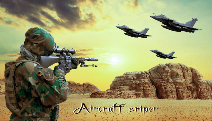 تصميم اعلان سوشيال ميديا  للعبة AirCraft Sniper