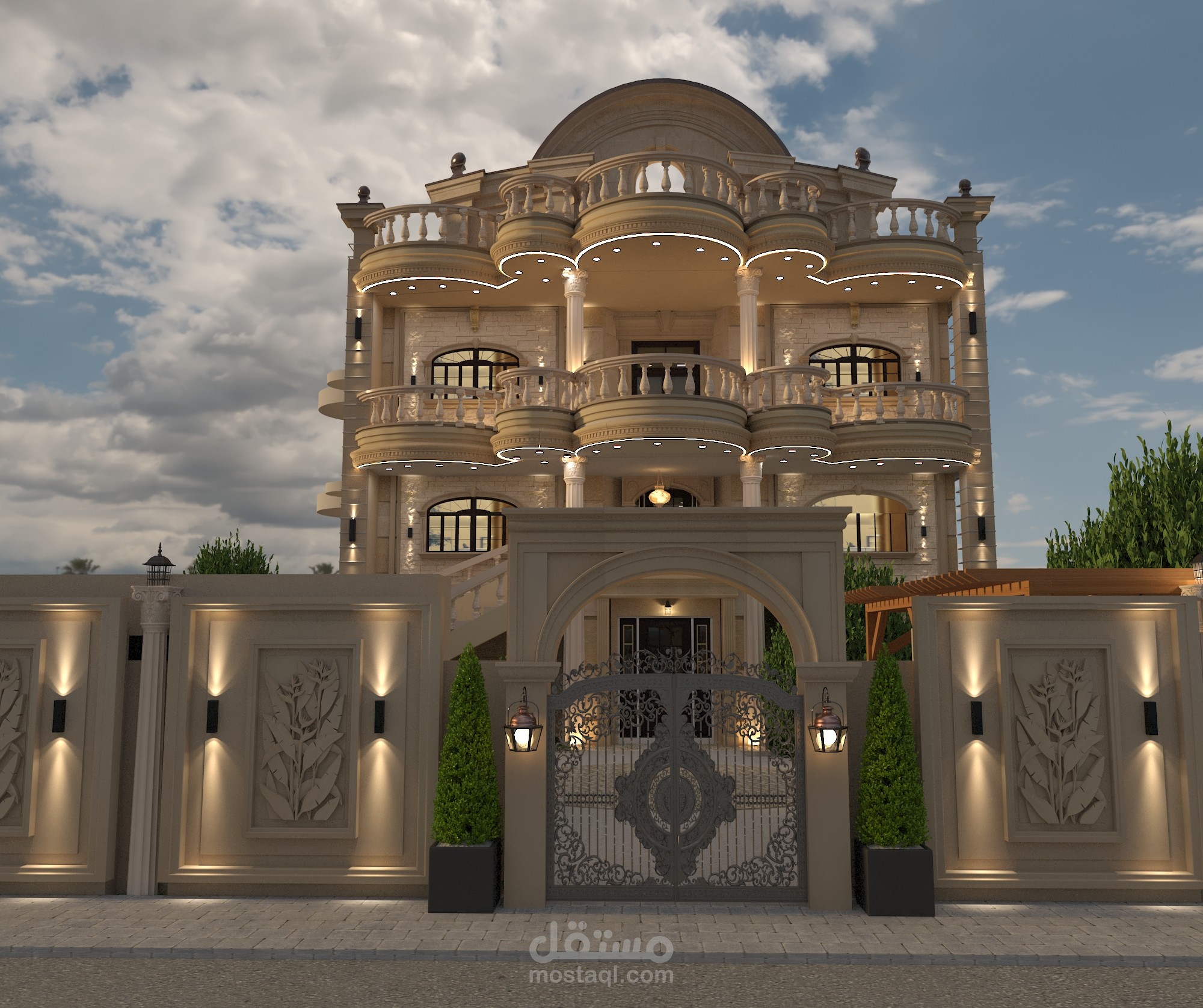 تصميم لعماره سكنيه علي الطراز الكلاسيكي