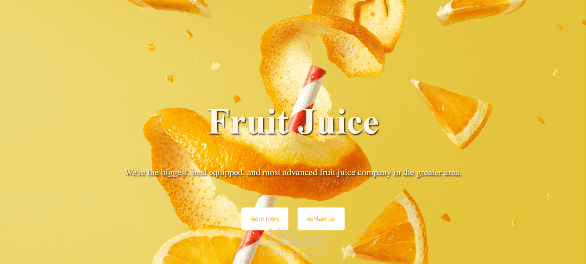 landing page for Fruit Juice صفحة هبوط عصائر الفاكهة