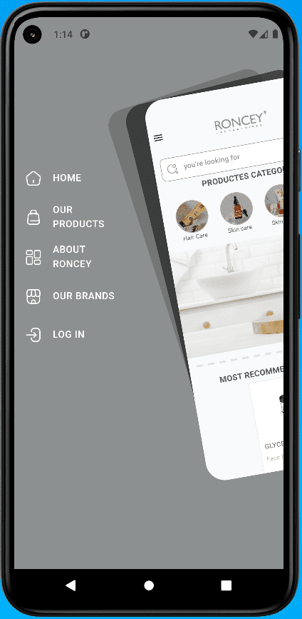 Flutter mobile application for Roncey company