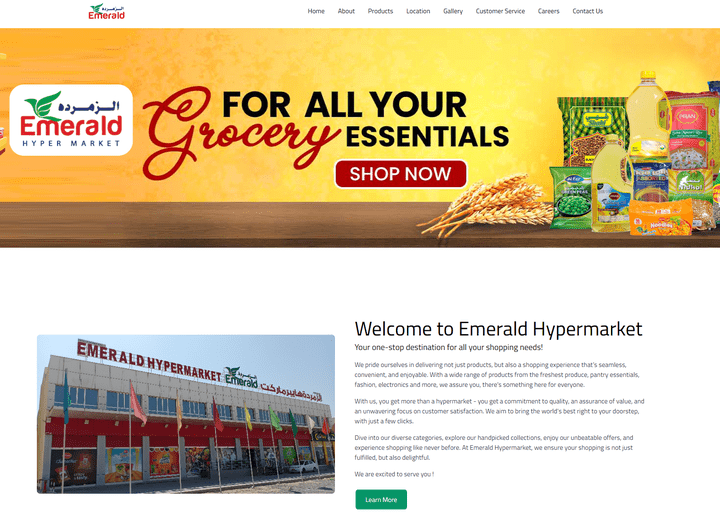 Emerald Hypermarket Website