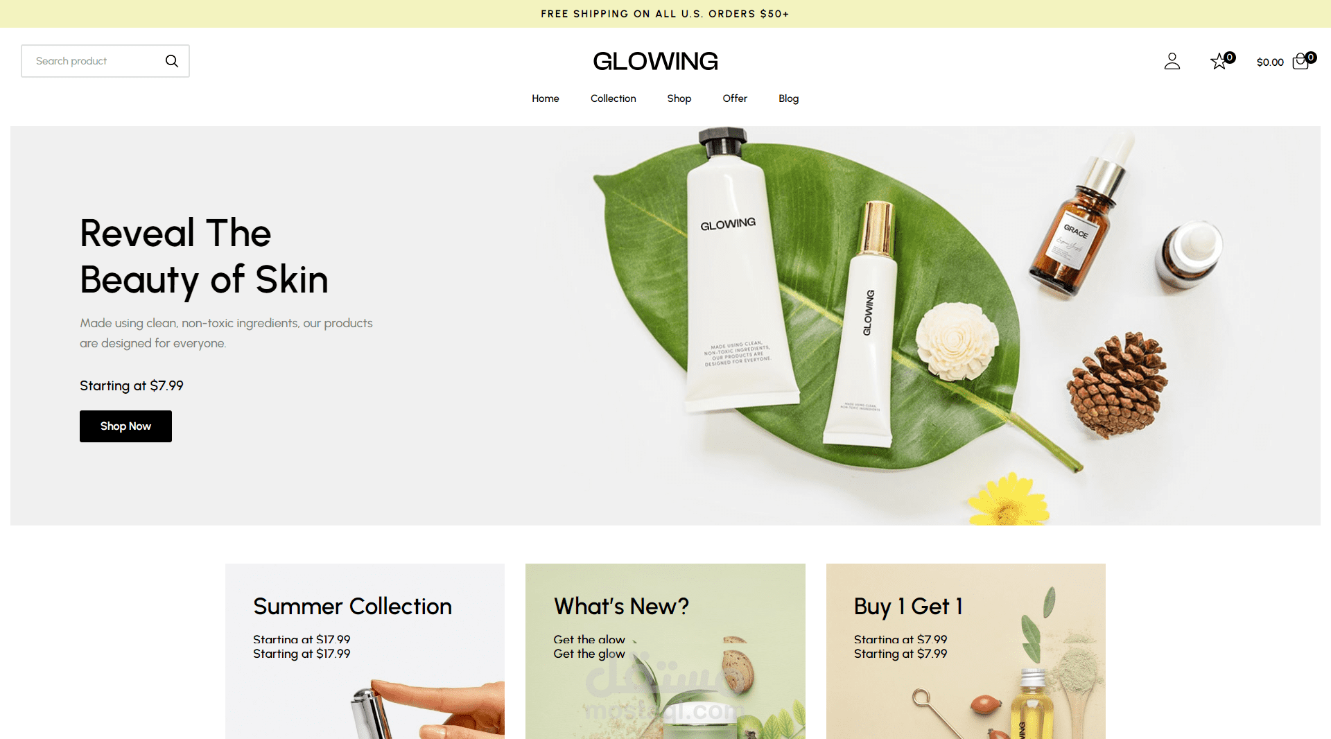 Ecommerce Skin Products Website