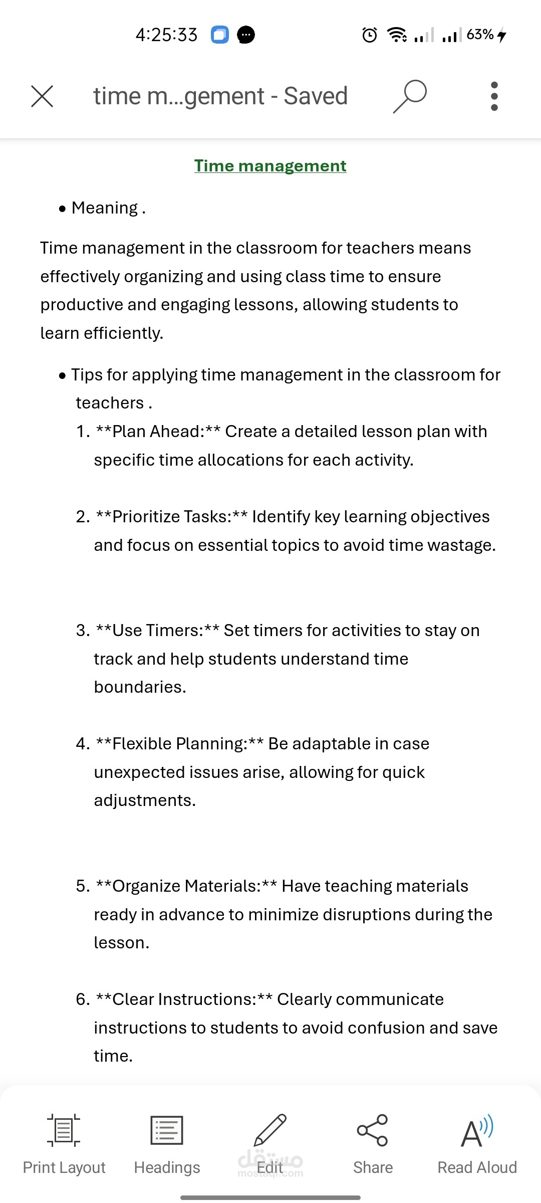 Time management