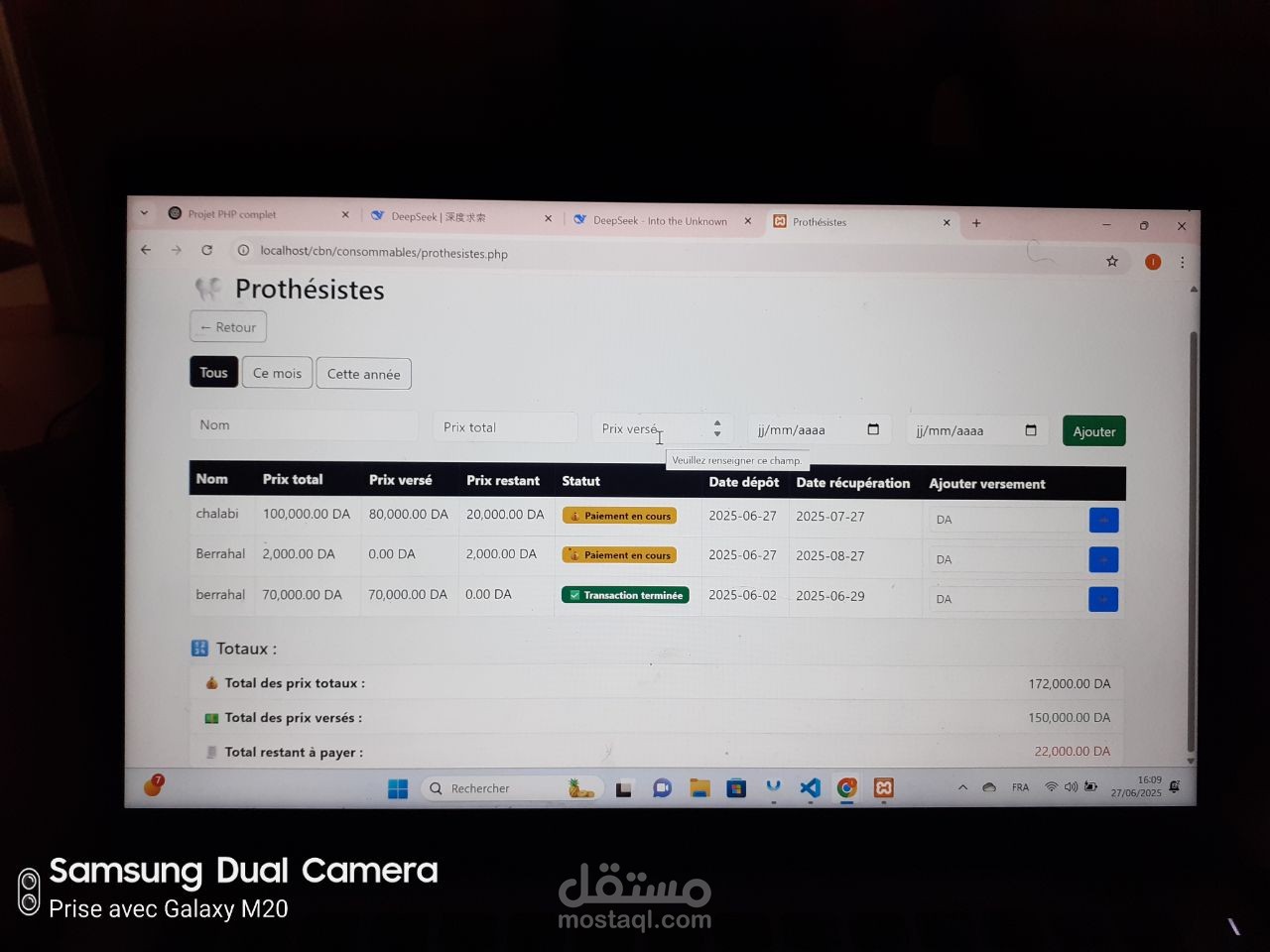 site web pour la gestion des rendez-vous