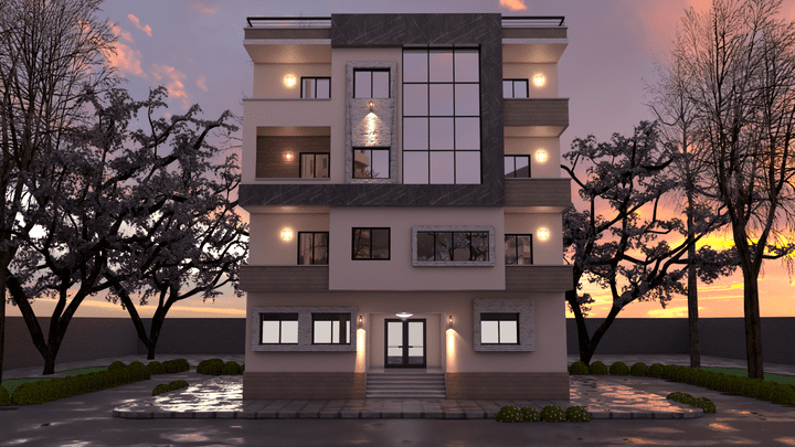 تصميم معماري لواجهة مبنى