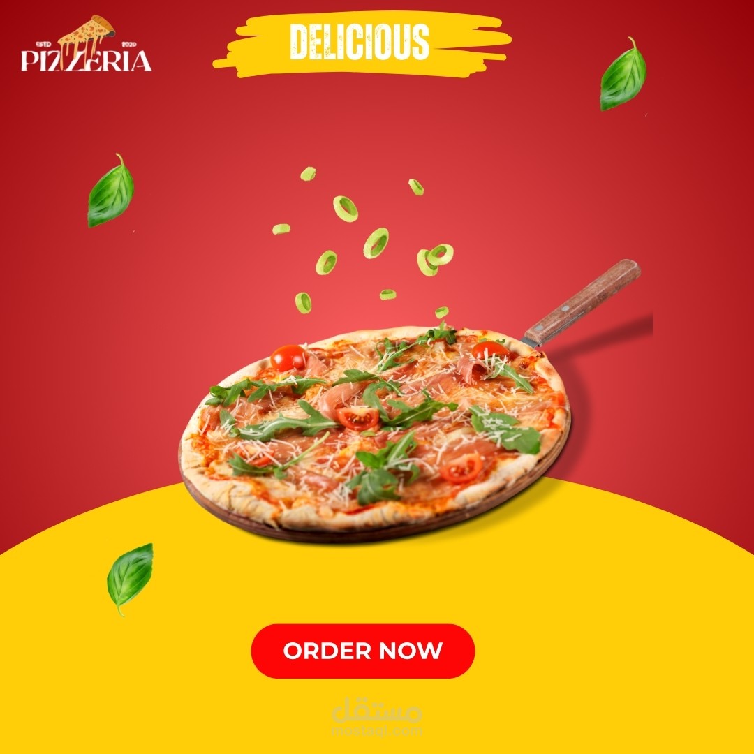 مشروع عدد خمس تصمايم لمطعم pizzeria