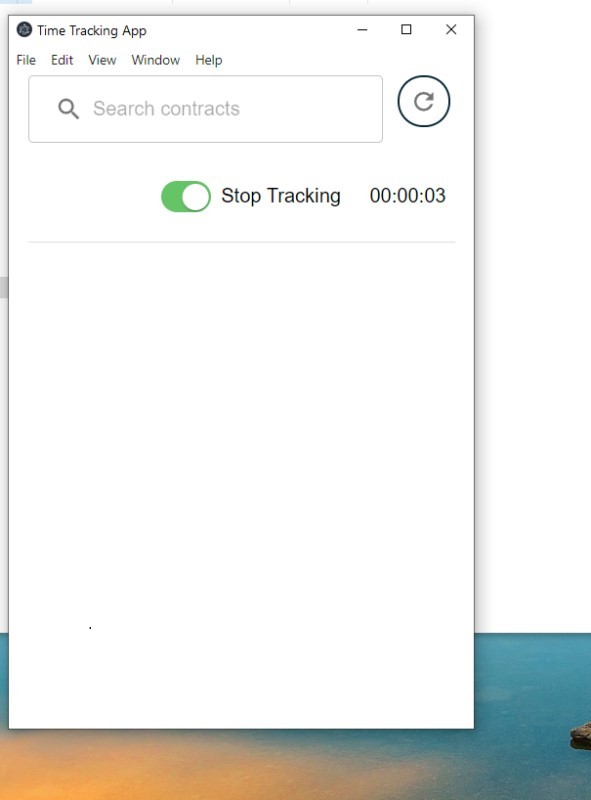 Time tracking application using react electron.js,