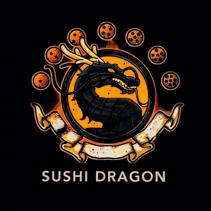 منيو مطعم لSushi Dragon مع بعض من تصميمات للسوشيال ميديا