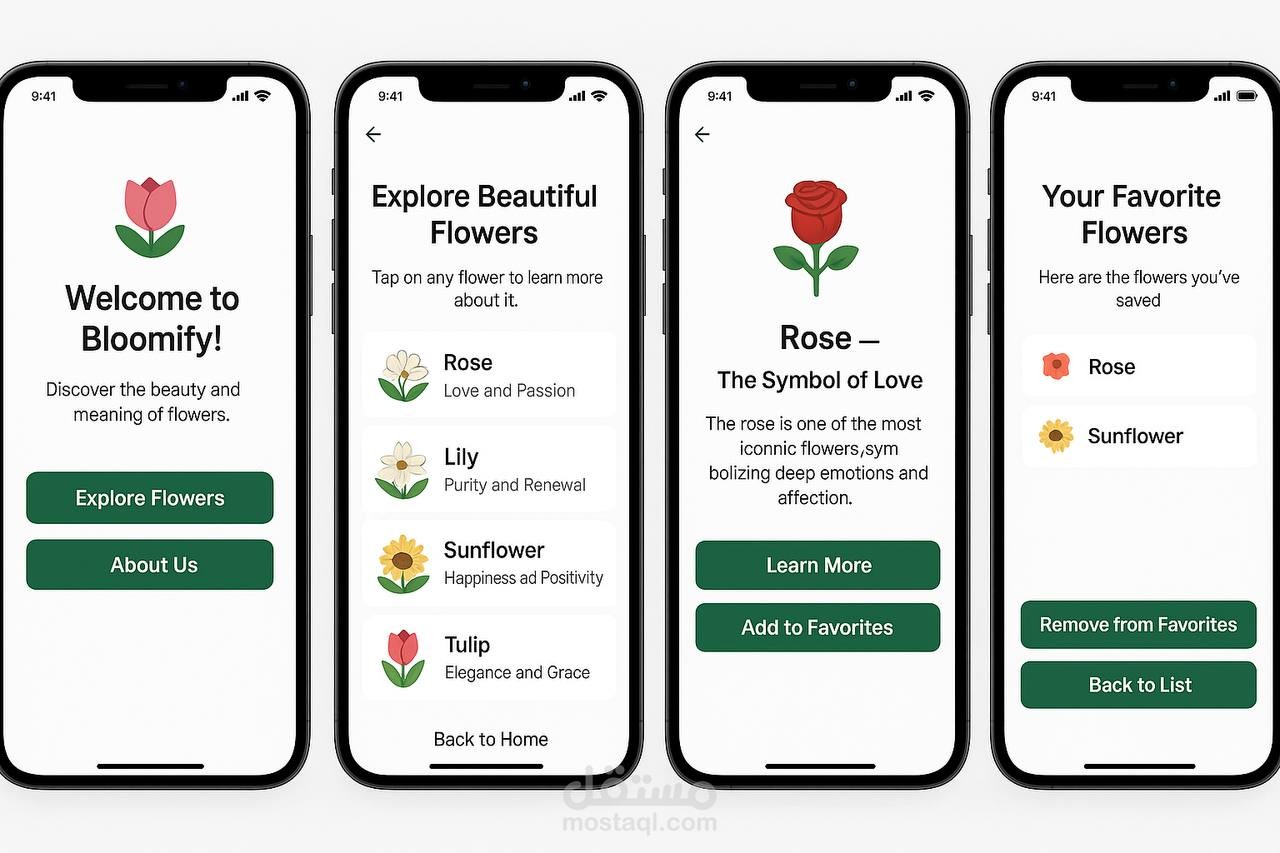 تصميم تطبيقBlommify -واجهة مستخدم Ui Design