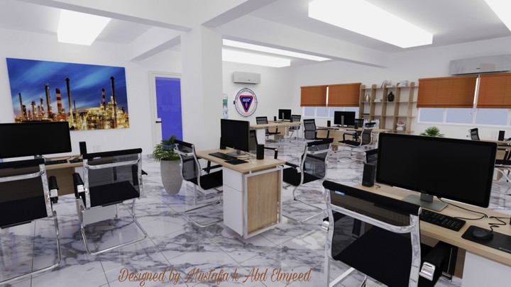 3D design of an engineering drawing office in the Suez Petroleum Manufacturing Company Designed by / Mustafa k Abd Elmjeed