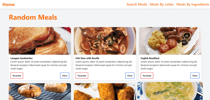 Vuejs search meals