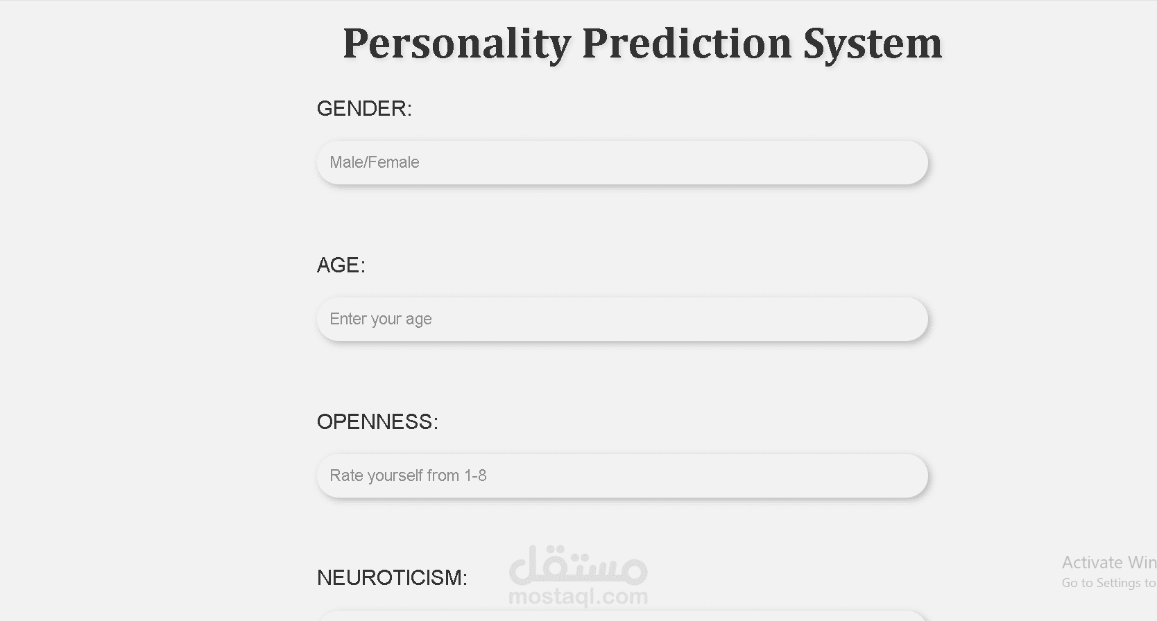 Personality Prediction System