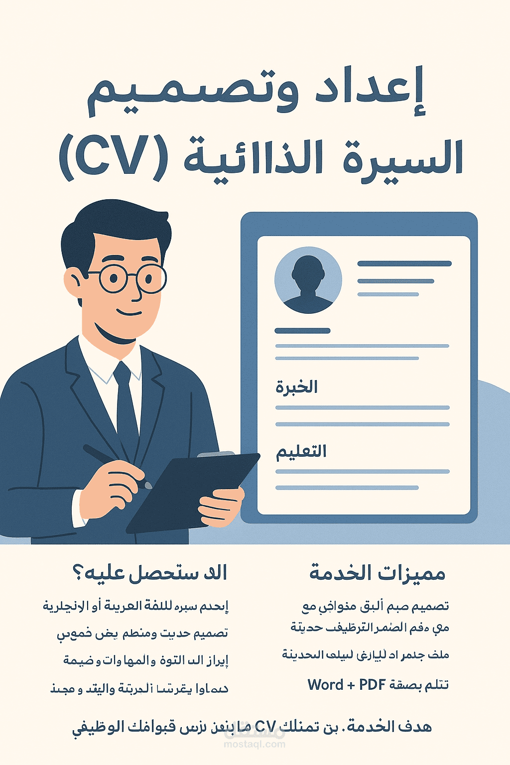إعداد وتصميم سيرة ذاتية احترافية (CV) متوافقة مع أنظمة ATS