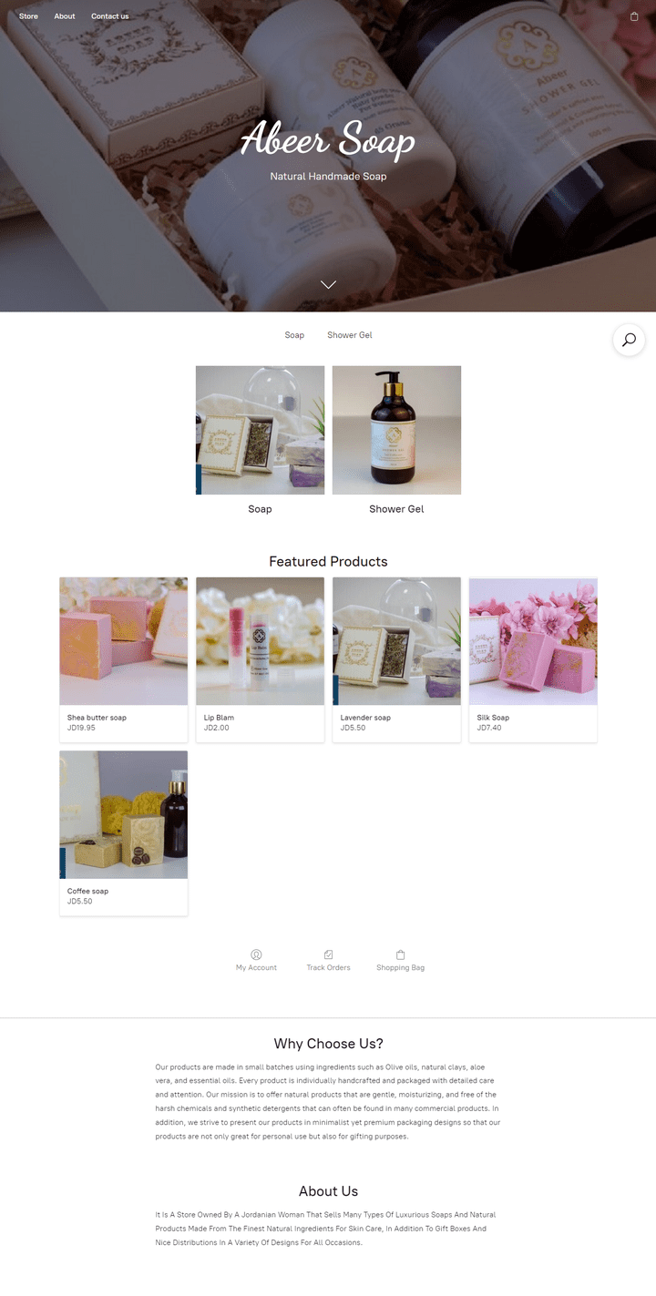 Online Soap shop