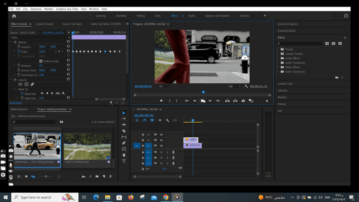 walking transition in adobe premiere by me